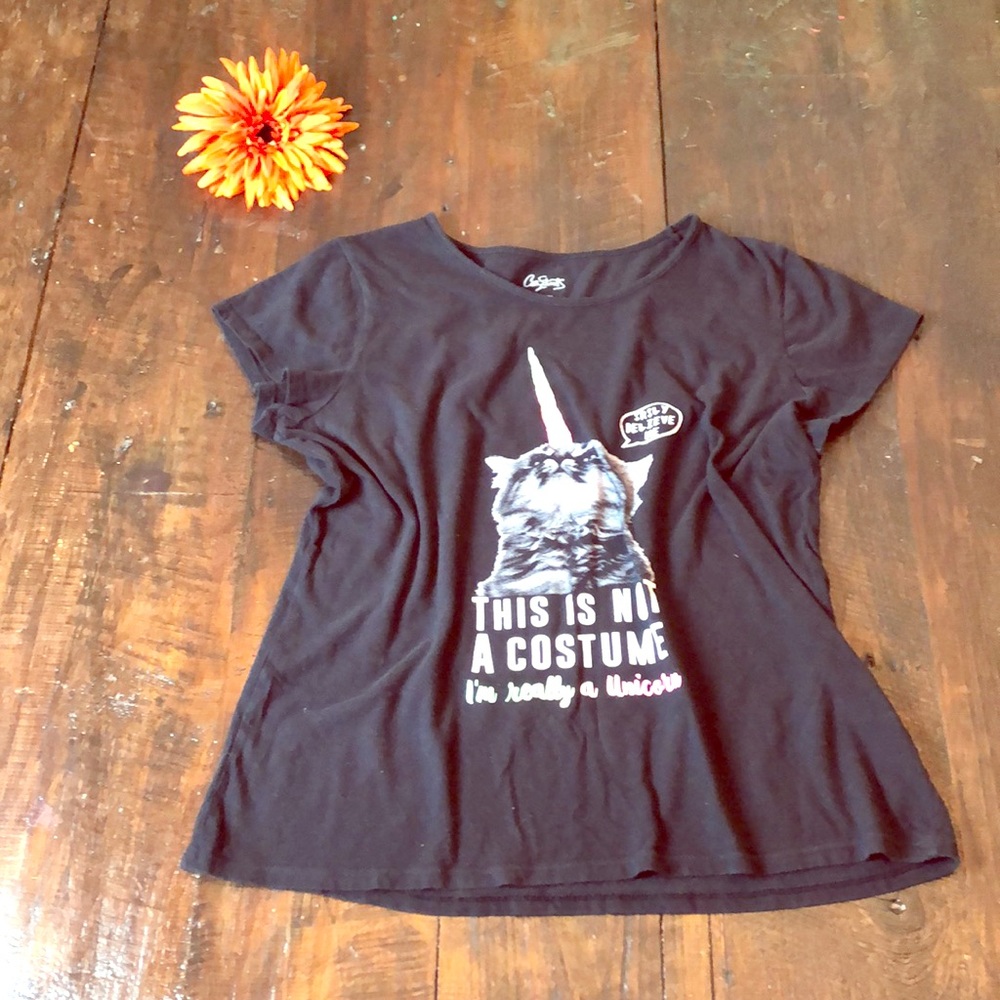 Girls /Kids Black Unicat TShirt.